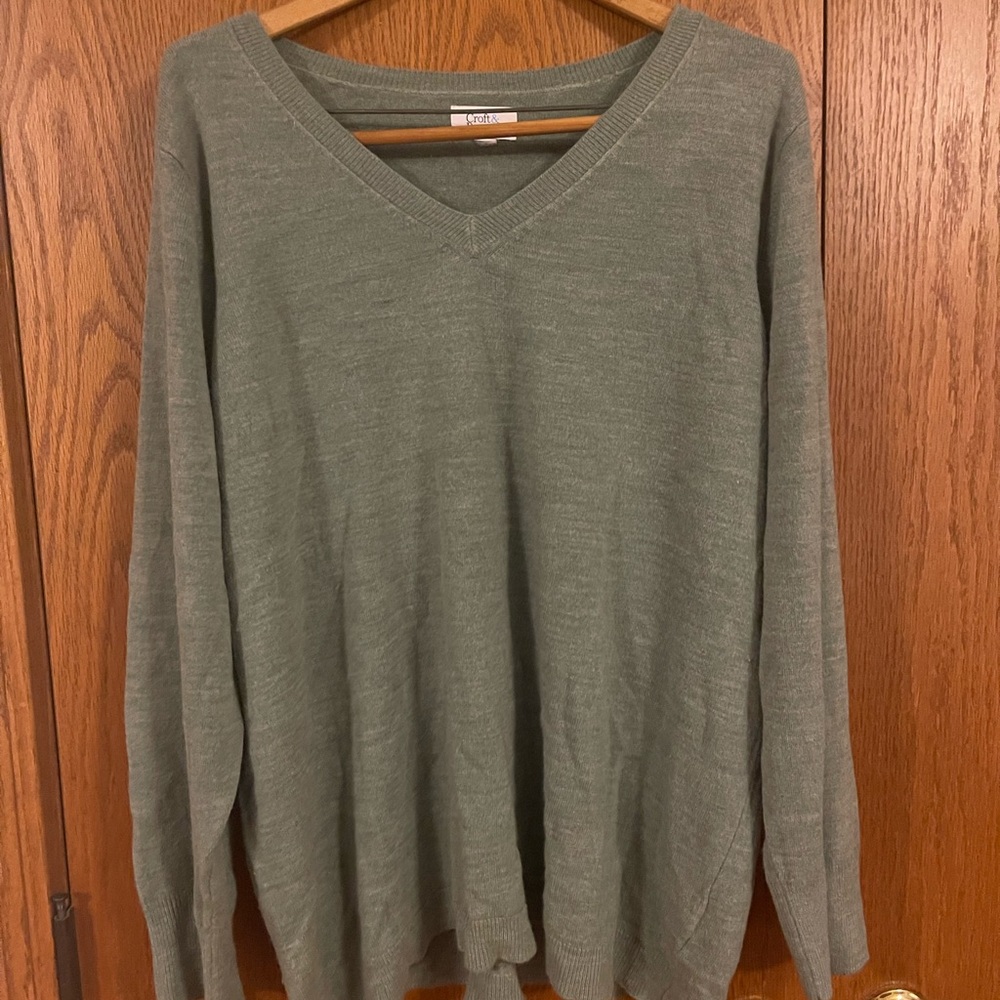 Croft & Barrow Women’s V-Neck Sweater - Green